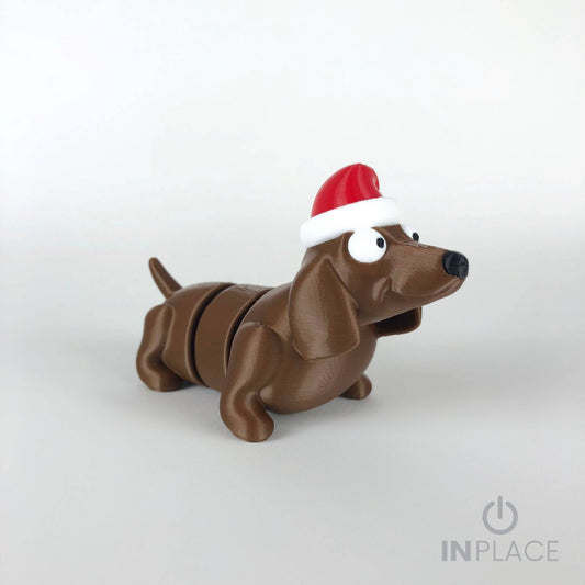 Adorable Christmas Dachshund keychain