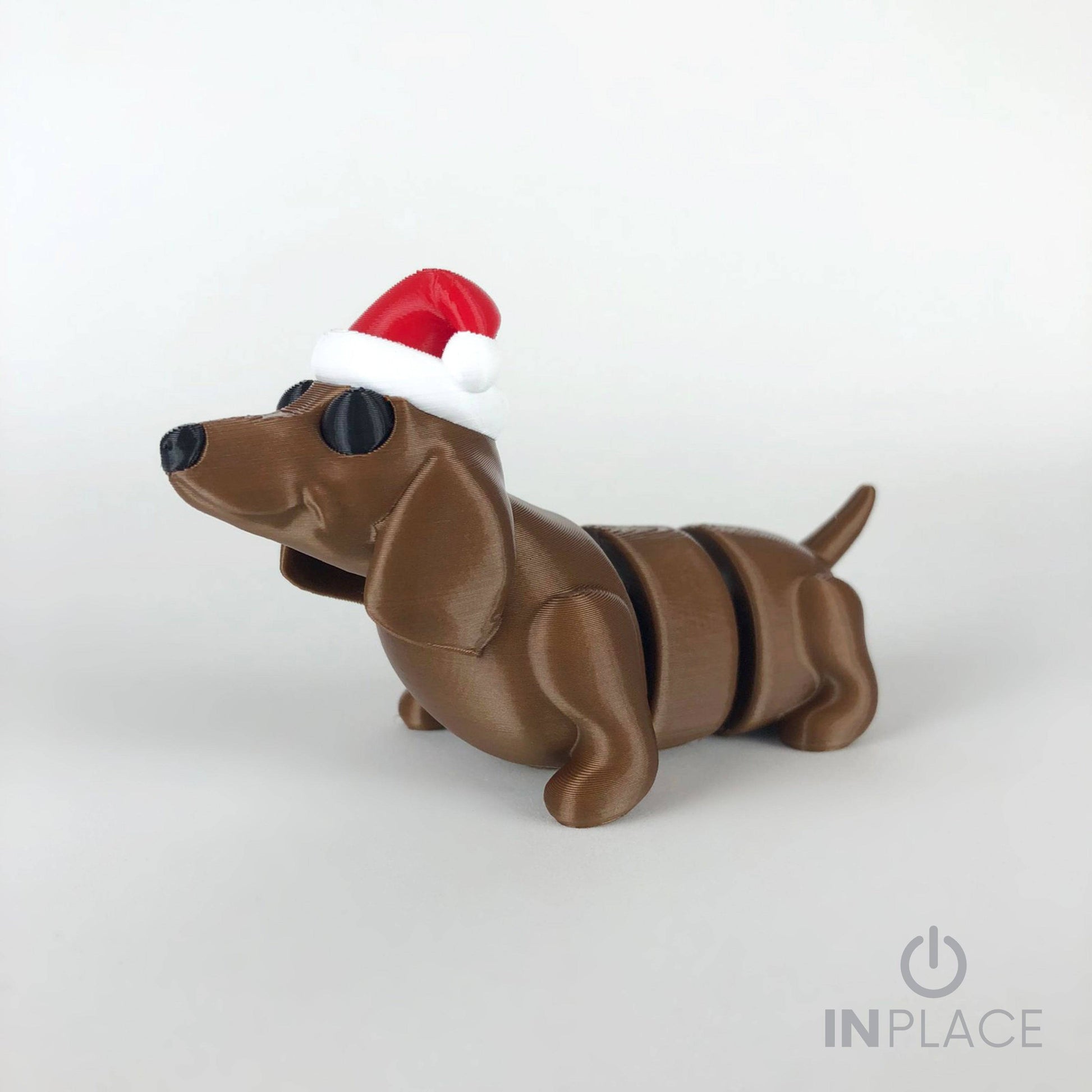 Adorable Christmas Dachshund keychain